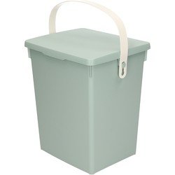 Excellent Houseware Gft afvalbakje voor aanrecht - 5,5L - klein - mintgroen - afsluitbaar - compostbakje - Prullenbakken