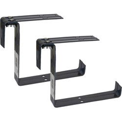 Geli Balkonbeugel - 4x - railing 14 cm - grijs - plantenbakken - Plantenbakbeugels