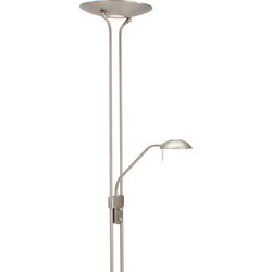 Staande vloerlamp met leesarm Mexlite Biron Staal