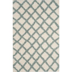 Safavieh Shaggy Indoor Geweven Vloerkleed, Dallas Shag Collectie, SGD258, in Ivoor & Seafoam, 183 X 274 cm