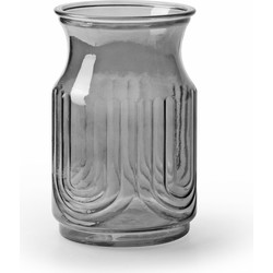 Bloemenvaas - smoke grijs/transparant glas - 20 x 12,5 cm - Vazen