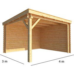Overkapping Els 400 cm bij 300 cm diep Lessenaarsdak