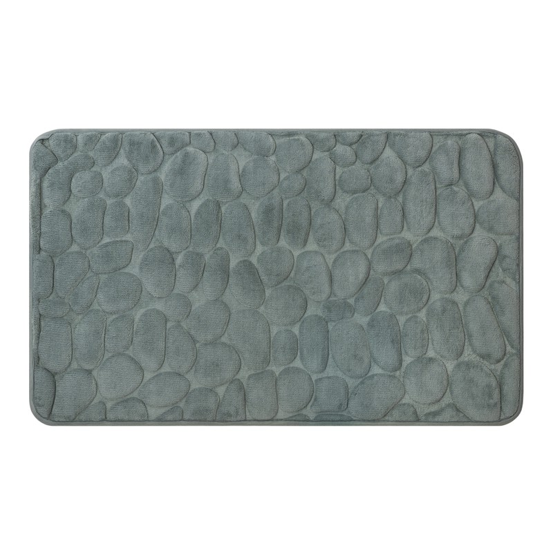 QUVIO Badmat met stenen patroon - 50 x 80 cm - Grijs - 