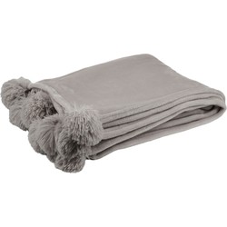 plaid pom polyester taupe 130 x 170