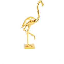 Ornament - Flamingo - Polyresin - Gold -  16,5x10x39cm