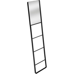 Ladder met spiegel zwart metaal hoogte 160 cm