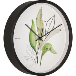 Wall Clock Botanical Leaves