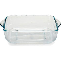 Pasabahce Ovenschaal van borosilicaat glas - vierkant - 2 Liter - 25,5 x 22 x 6 cm - Ovenschalen