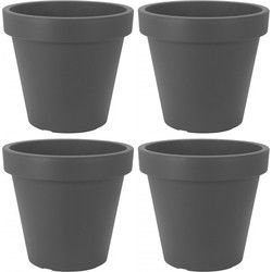 4x Antraciet grijze plantenpotten 30 cm van kunststof - Plantenpotten