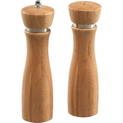 2-Delige SET Pepermolen & Zoutstrooier - FSC® Bamboe hout - Ø6 Hoogte 21.5 Cm - Zout strooier en peper molen - Keramisch maalwerk