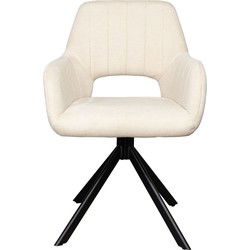 Eetkamerstoel Beige Draaibaar - Zithoogte 47cm - Stoel Nola - Set van 2