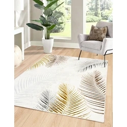 Minye Modern Crème Goud vloerkleed - Designer - 160 X 230 CM