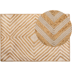 Beliani PIRLI - Laagpolig-Beige-Katoen, Jute