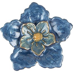 Clayre & Eef Deurknop Bloem 4x3x4 cm Blauw IJzer