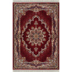 Isfahan Oosters Vloerkleed Nain - Laagpolig - Klassiek Vintage Tapijt - Rood / Multi- 200x300 CM