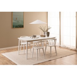 Eetkamerstoel Wit - Zithoogte 45cm - 51,5x51x75cm - Ite - Set van 2