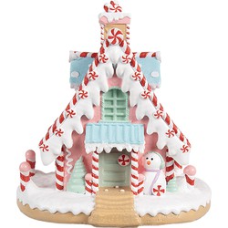 Clayre & Eef Gingerbread house 16x13x15 cm Roze Kunststof Peperkoekhuisje