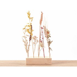 URBANJNGL - FlowerHero® - M - Houten droogbloemen standaard + Gedroogde arrangement