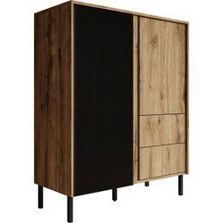 Meubella - Dressoir Margareth - Eiken - 100 cm - Hoog