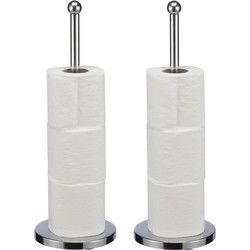 HI toiletrolhouder - 2x - 42 cm - rvs zilver - wc-rol houder - Toiletrolhouders