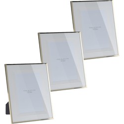 3x stuks aluminium fotolijst goud geschikt voor een foto van 13 x 18 cm - Fotolijsten