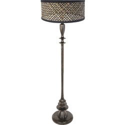 Anne Lighting - vloerlamp - Bois - zwart - bamboe hout - Ø 50cm - E27 - 3774ZW