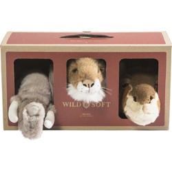 Wild & Soft Safari Box Mini | Leeuw, Olifant & Giraf