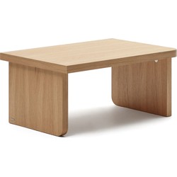 Kave Home - Oaq salontafel in eiken fineer met natuurlijke afwerking 82 x 60 cm FSC Mix Credit