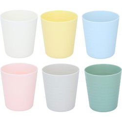 Alpina limonadebekers - 6x - herbruikbaar - gekleurd - kunststof - 230 ml - Kinderservies