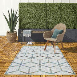Lilah Indoor & Outdoor Multi vloerkleed - 3D Blok - 120 X 170 CM