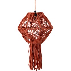 PTMD Milley dark orange cotton macrame hanging lamp