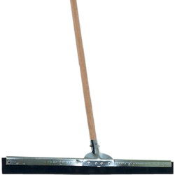Vloertrekker/douchetrekker voor water metaal/hard rubber 60 cm met houten steel 130 cm - Vloertrekkers