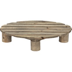 Clayre & Eef Plantentafeltje  30x24x6 cm Bruin Hout Ovaal Plantenstandaard