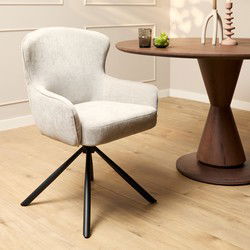 Starfurn Eetkamerstoel Hanna | Beige| Met armleuning