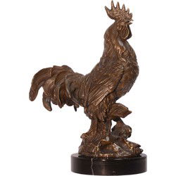 A BRONZE SCULPTURE OF A ROOSTER