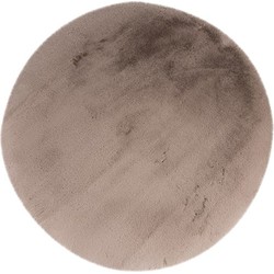 Heaven Fluffy Soft - Vloerkleed Hoogpolig - Effen Tapijt - Taupe- 120 CM ROND