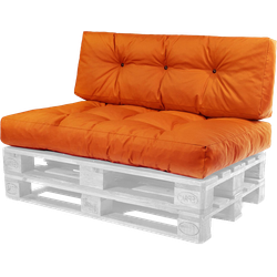 Palletkussens Oranje  120x80 SET - Zitkussen met rugkussen - weerbestendig & waterafstotend