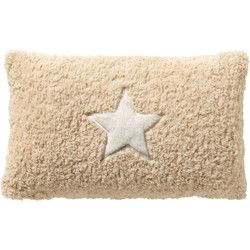Textino MALIN - Kussenhoes 30x50 cm - met teddykrullen - Natural - beige - Textino