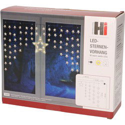 HI Kerstverlichting lichtgordijn - 90 LED sterren lampjes - raam - Kerstverlichting lichtgordijn