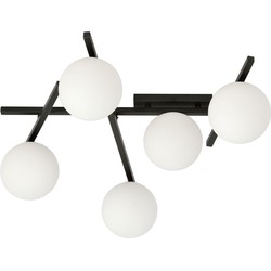 moderne plafondlamp Gentile Zwart 5-lichts