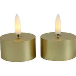 Ledkaars Lyon 4x4x5.2 cm goud set van 2