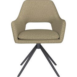 Eetkamerstoel Mos Groen Metalen Swivel - Giga Meubel