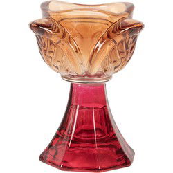 Clayre & Eef Waxinelichthouder Oranje Glas
