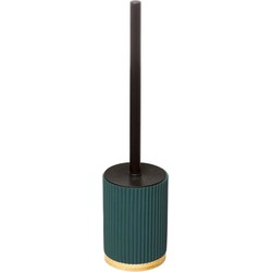 WC-/toiletborstel met houder rond - petrol blauw - polyresin - Toiletborstels