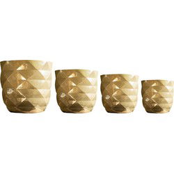 PTMD Bloempot Lotte - 53x53x52 cm - Keramiek - Parel - Set van 4