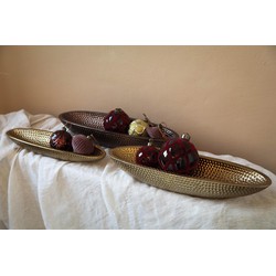 PTMD Schaal Kalki - 50x14x9 cm - Keramiek - Brons