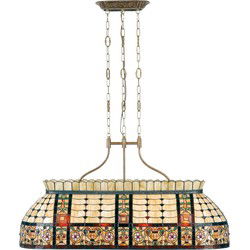 Lumilamp Hanglamp Tiffany Beige Groen Metaal Bloemen