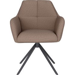 Eetkamerstoel Pete Taupe Metalen Swivel - Giga Meubel