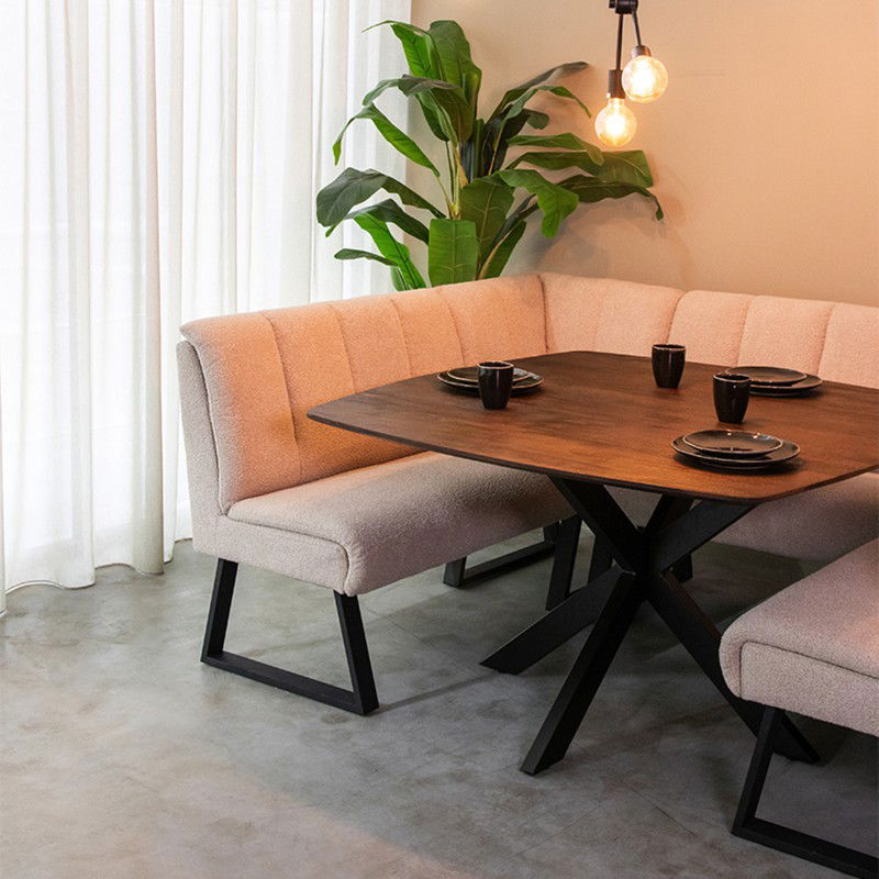 LABEL51 Eetkamertafel Blake - Espresso - Mangohout - 130x130 cm - 