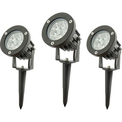 Groenovatie LED Prikspot Tuinverlichting 5W Waterdicht IP65, Warm Wit, 3-Pack